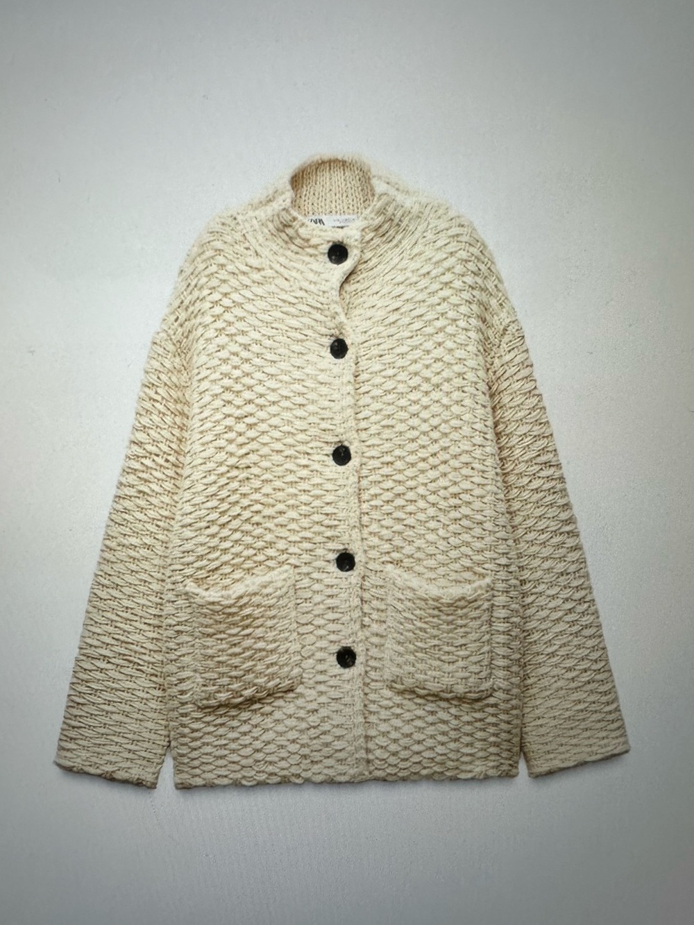 Zara High Collar Knit Coat